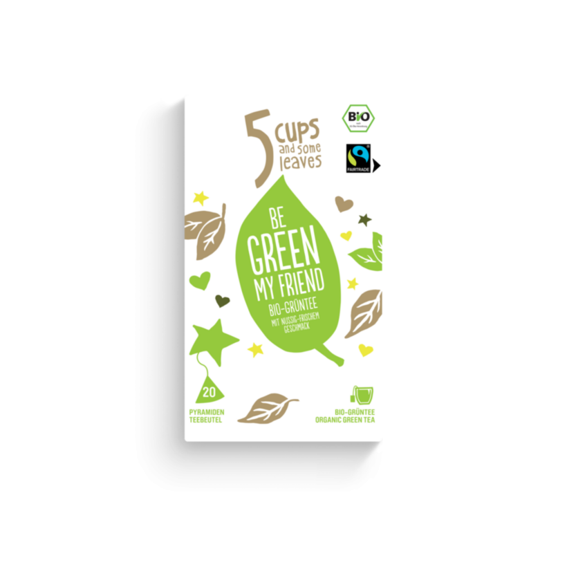 5 CUPS Be Green My Friend Bio Pyramidenbeutel