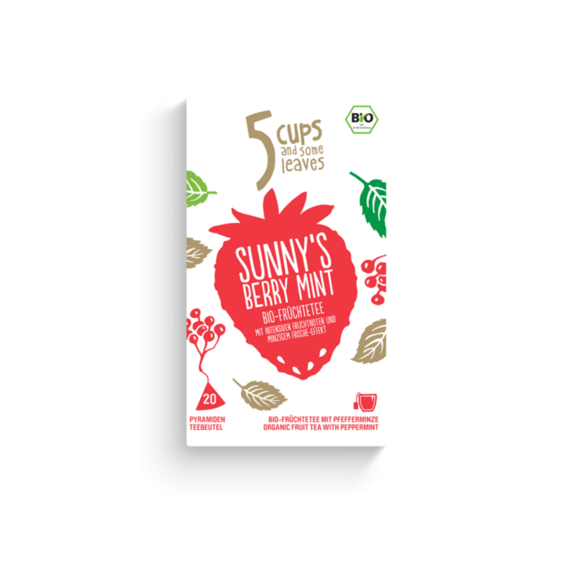 5 CUPS Sunny's Berry Mint Bio Pyramidenbeutel
