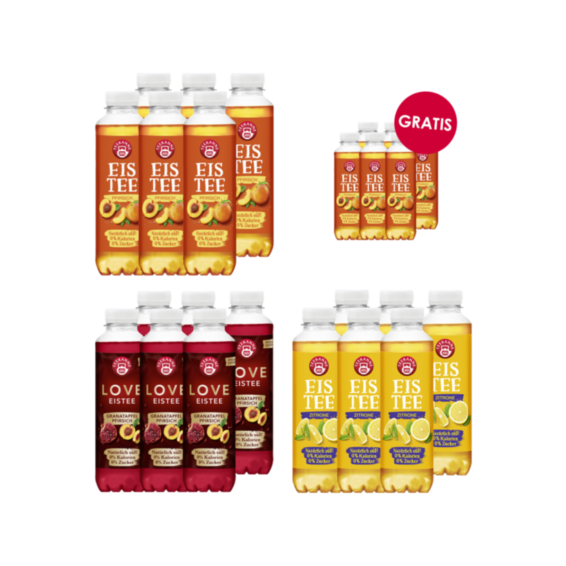Eistee Probierpaket + gratis Pfirsich (12l)