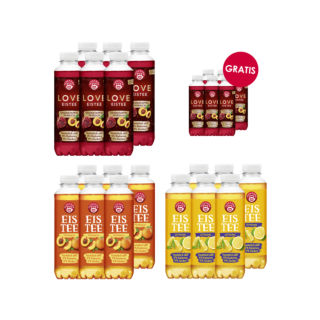 Eistee Probierpaket + gratis Granatapfel-Pfirsich (12l)
